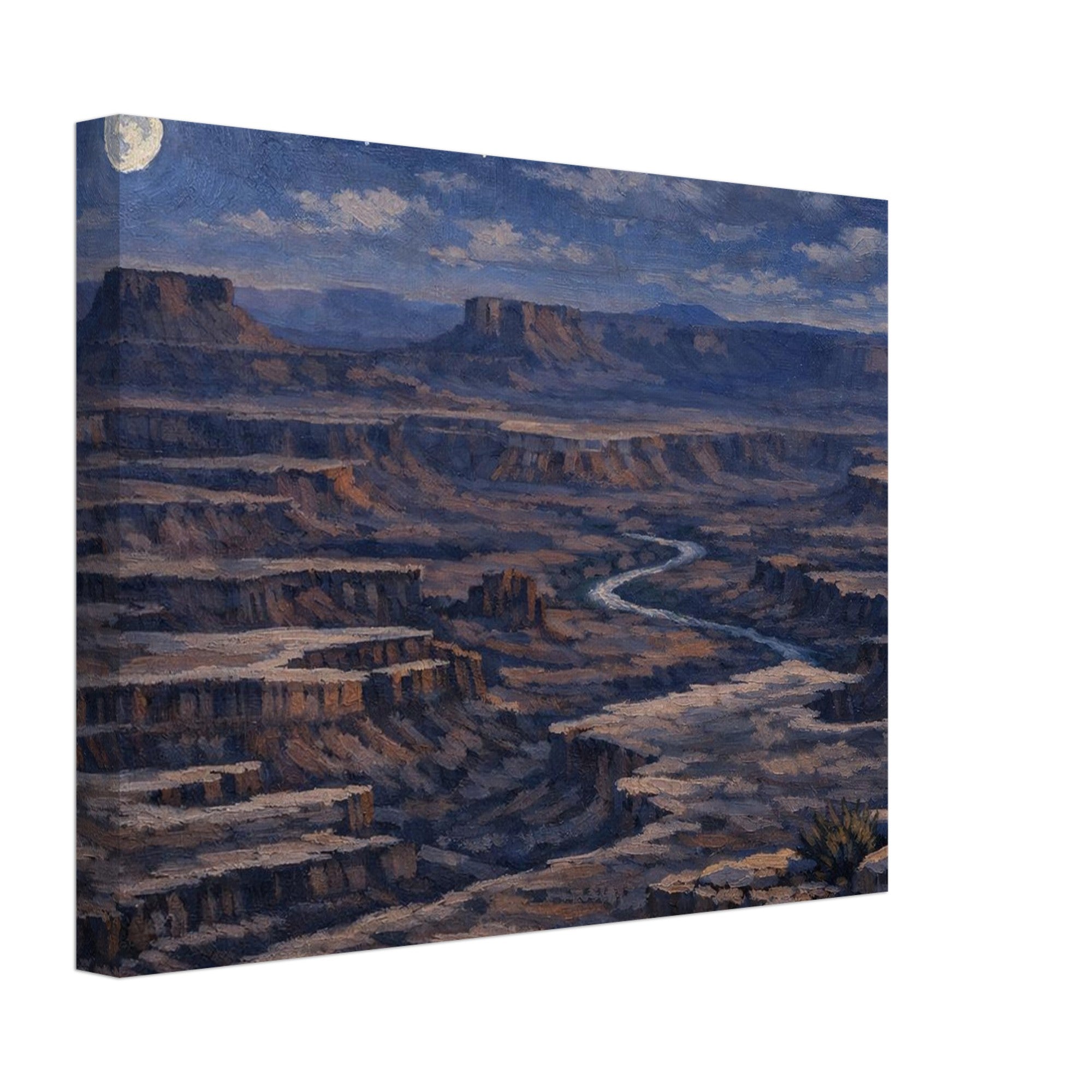 Canyonlands National Park night canvas print displayed on a clean white background, showing the full artwork, gallery‑wrapped edges, and professional product presentation