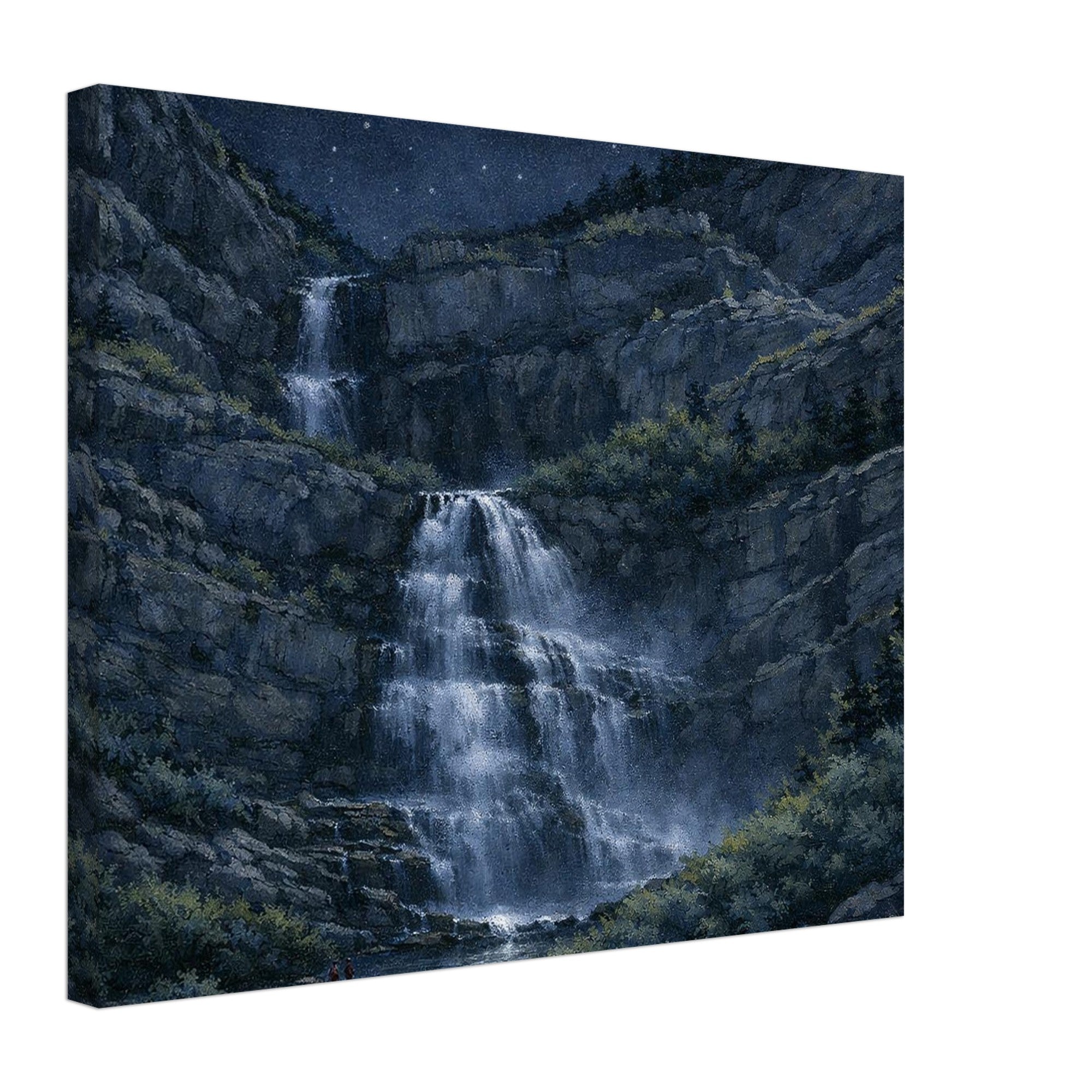 Canvas print of Bridal Veil Falls at night.