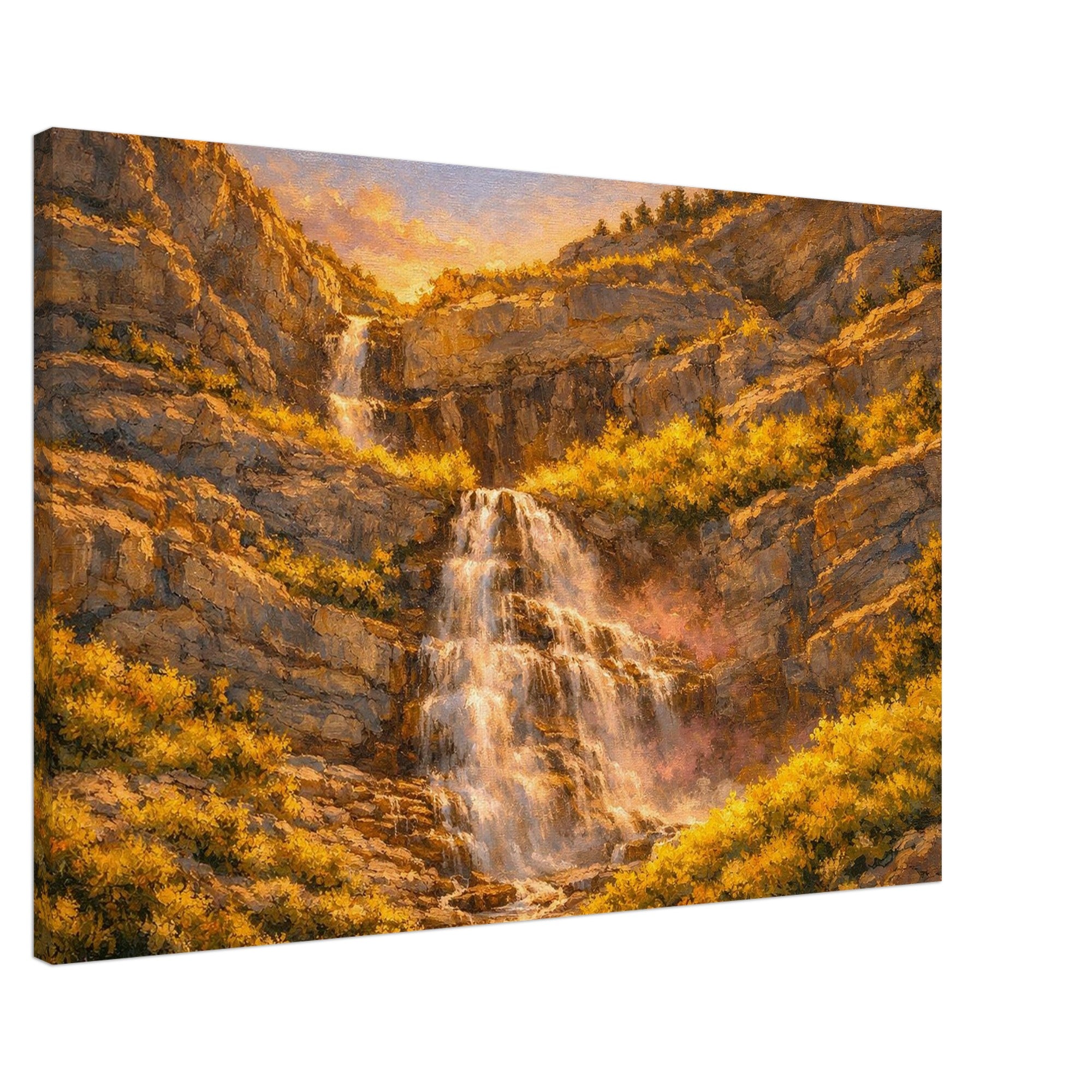 Canvas print of Bridal Veil Falls at sunrise.