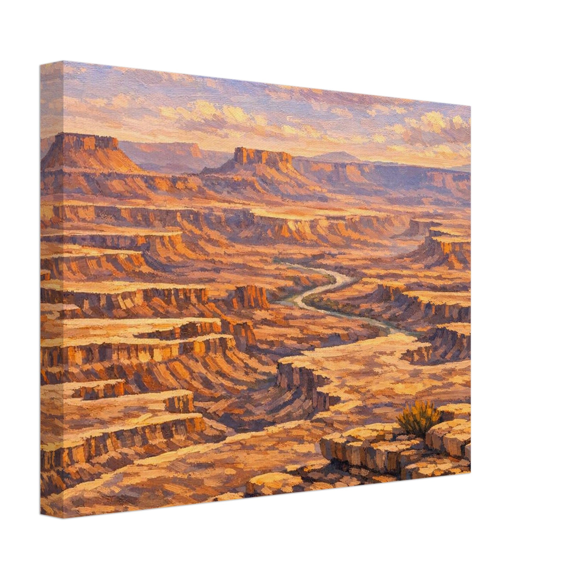 Canyonlands National Park sunrise canvas print displayed on a clean white background, showing the full artwork, gallery‑wrapped edges, and professional product presentation.