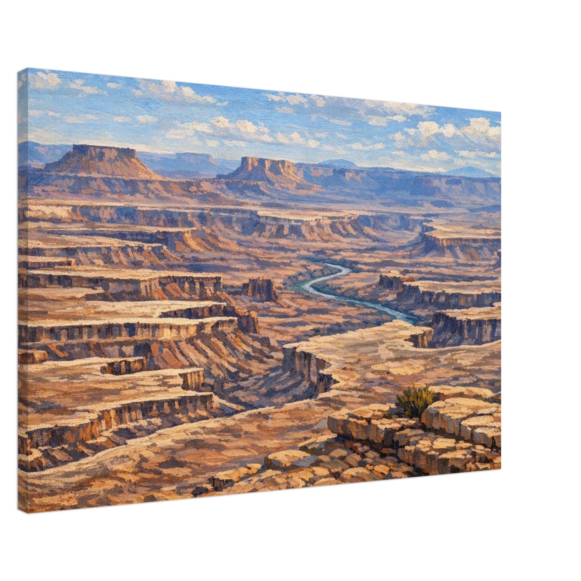 Canyonlands National Park daytime canvas print displayed on a clean white background, showing the full artwork, gallery‑wrapped edges, and professional product presentation.