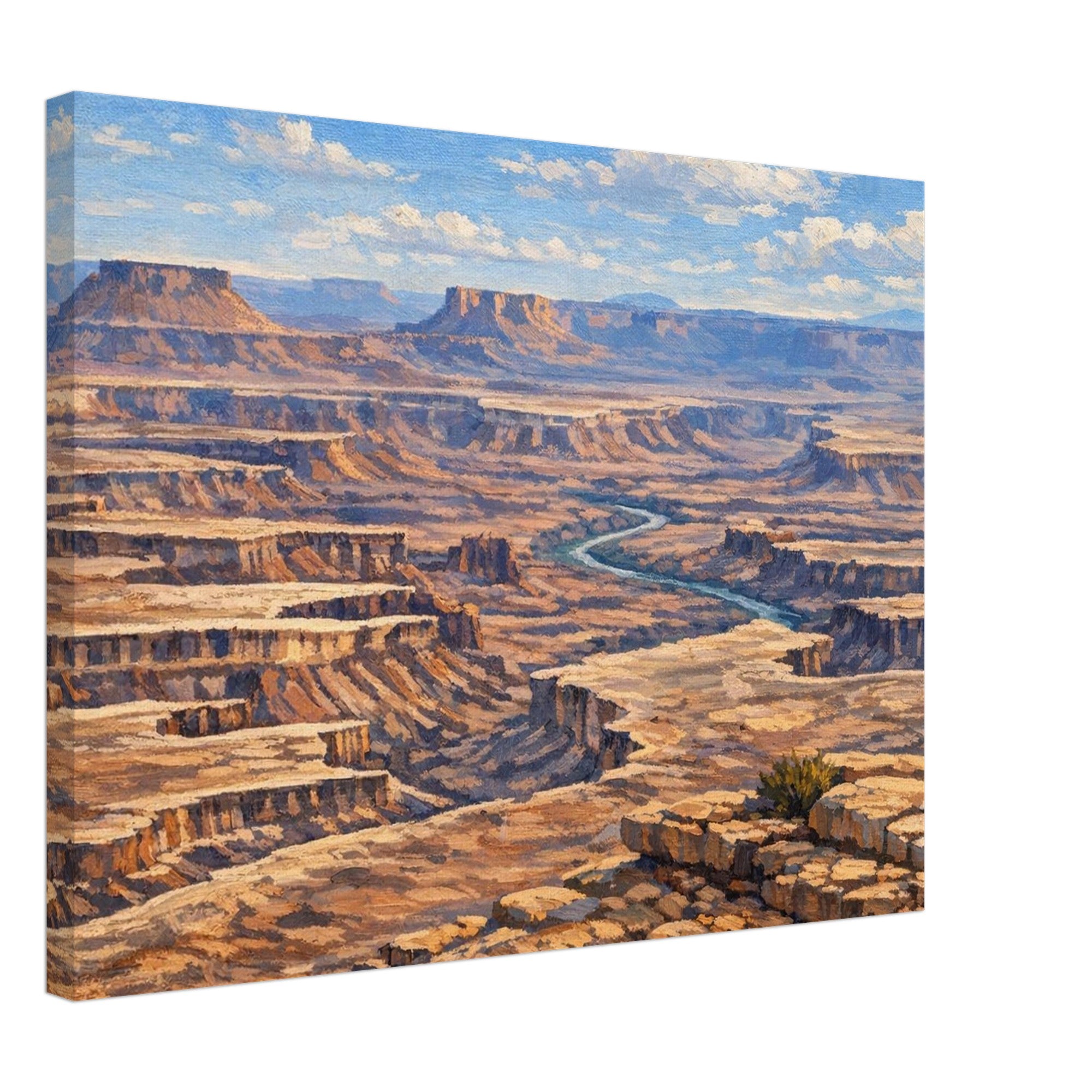 Canyonlands National Park daytime canvas print displayed on a clean white background, showing the full artwork, gallery‑wrapped edges, and professional product presentation.