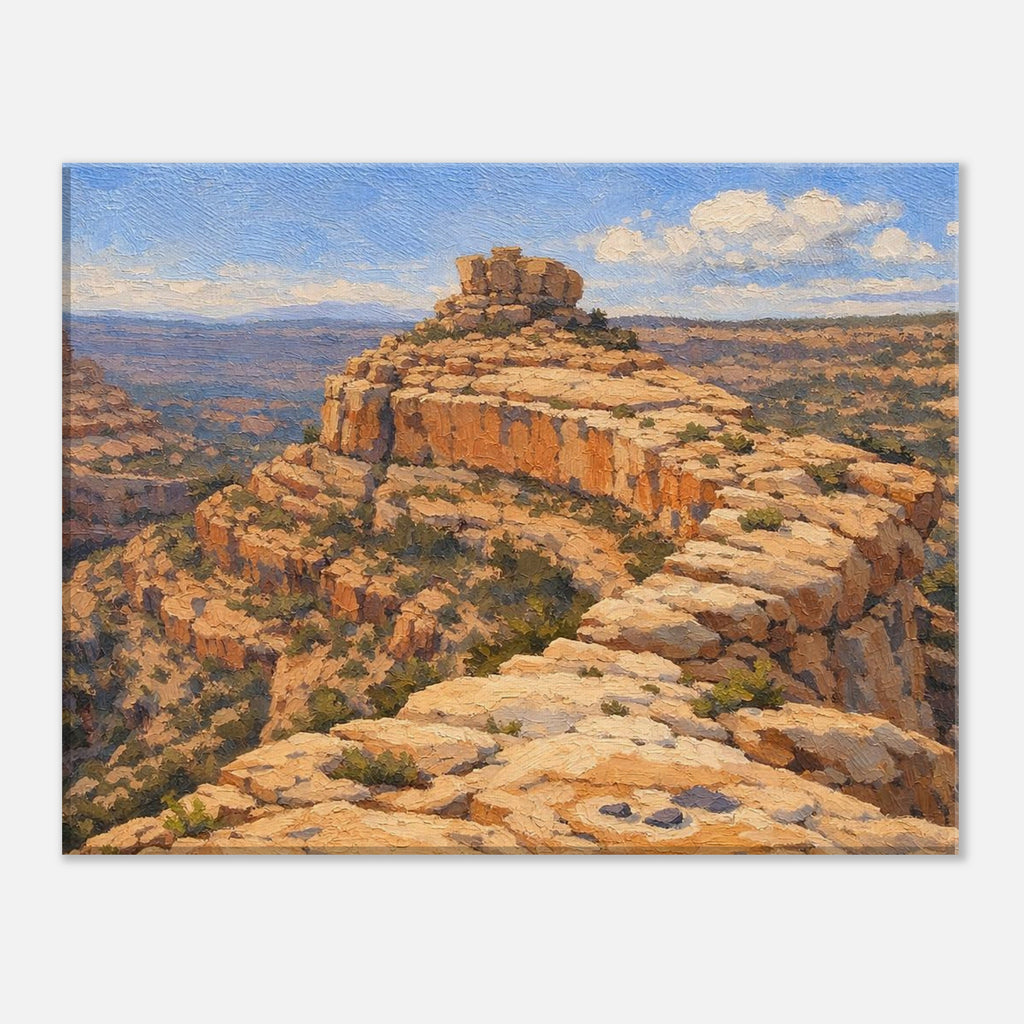 Bears Ears Cliffs from Cedar Mesa during daytime canvas art displayed on a clean white background, showing the full artwork with crisp gallery‑wrapped edges and professional product presentation.