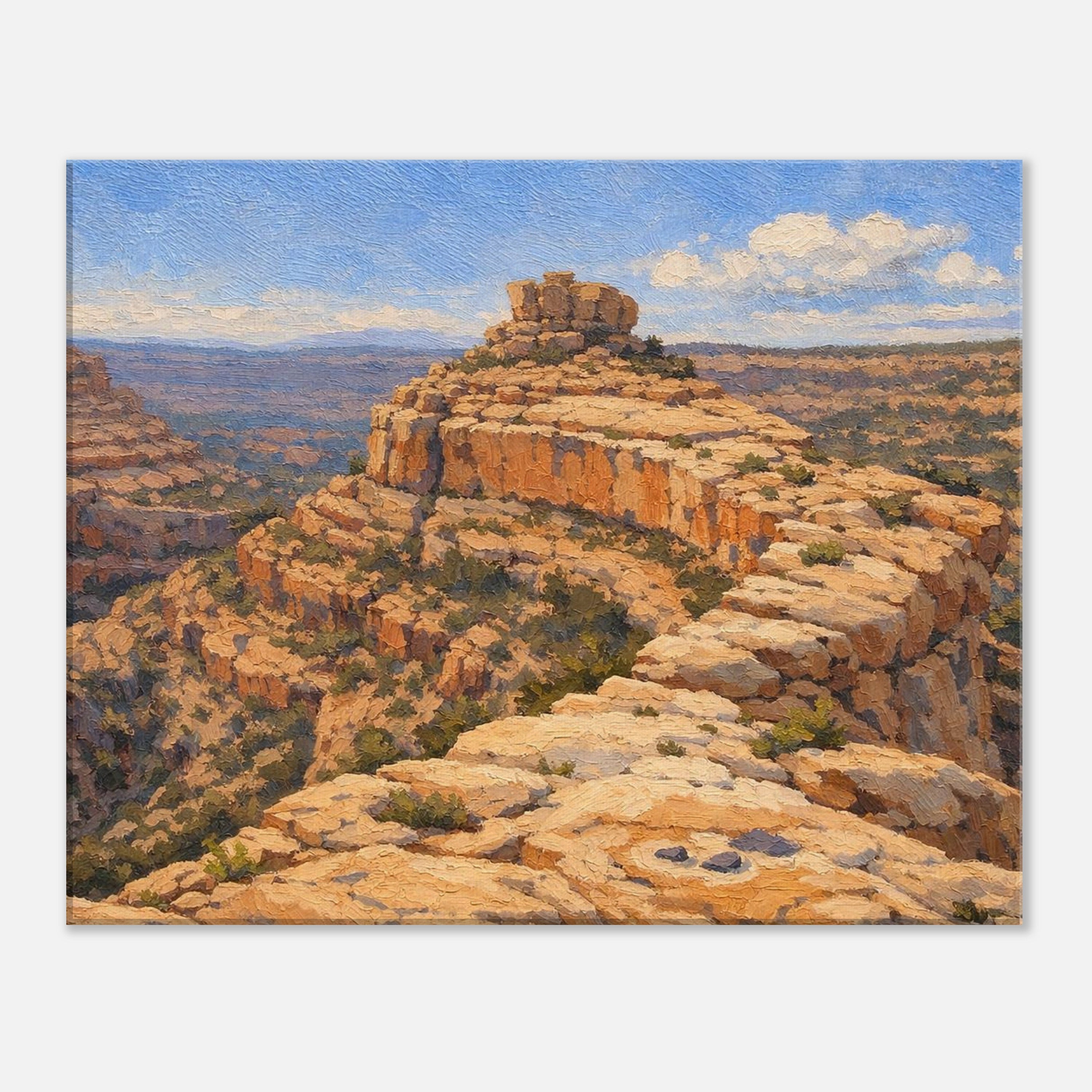 Bears Ears Cliffs from Cedar Mesa during day canvas art displayed on a clean white background, showing the full artwork with crisp gallery‑wrapped edges and professional product presentation.