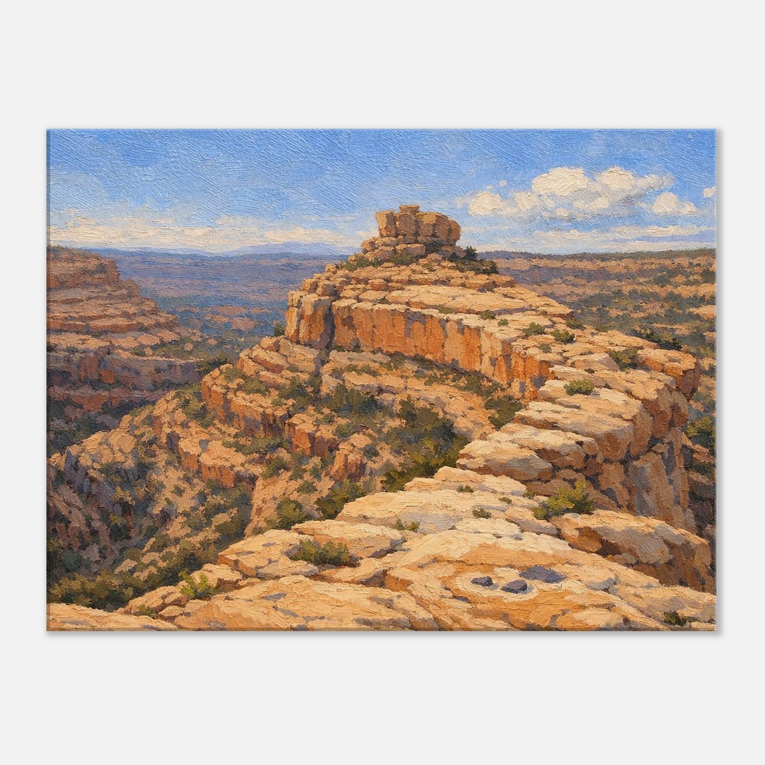 Bears Ears Cliffs from Cedar Mesa during day canvas art displayed on a clean white background, showing the full artwork with crisp gallery‑wrapped edges and professional product presentation