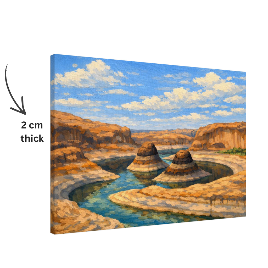 Canvas print of a Reflection Canyon Utah Landscape Daytime with a 2 cm thick label.
