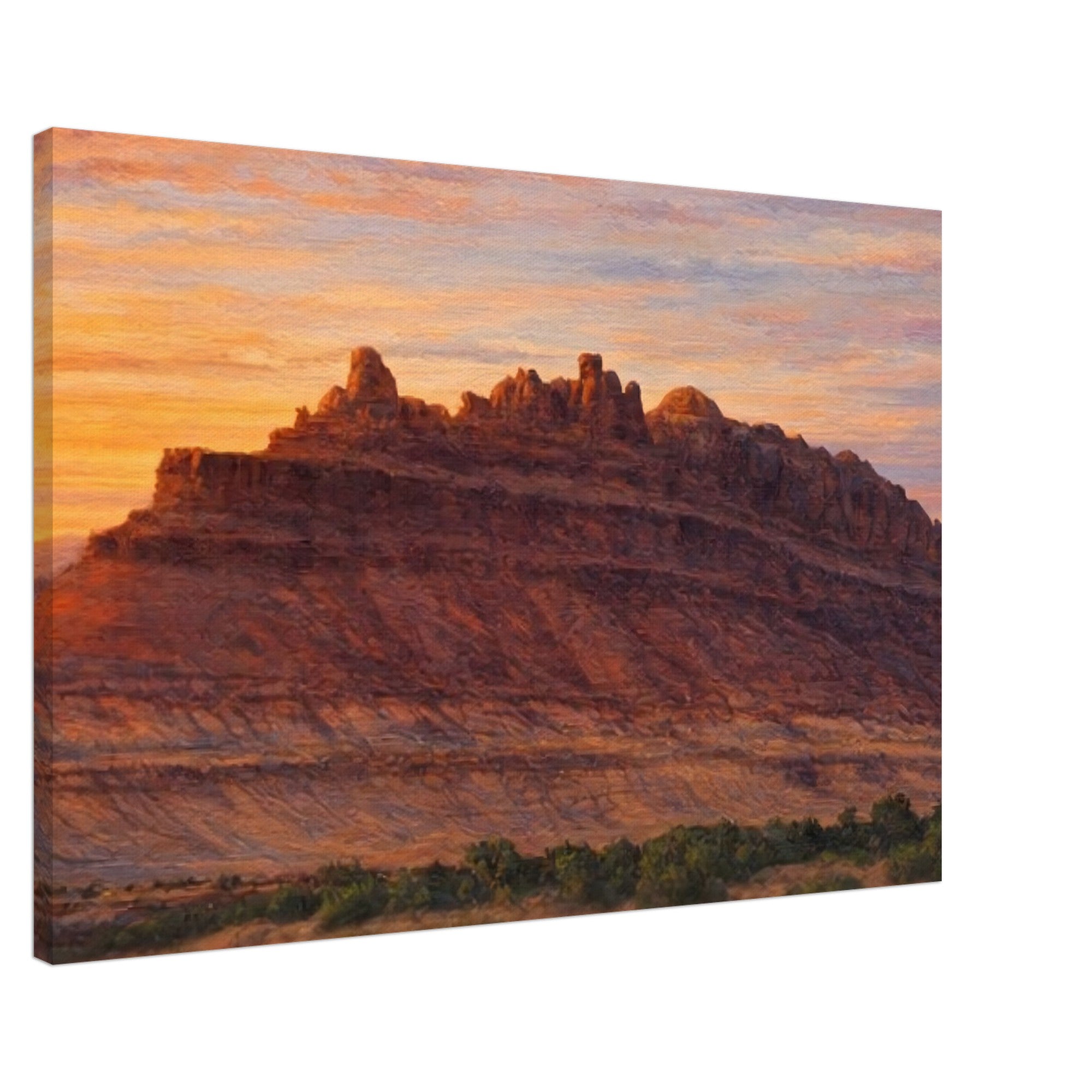 Canvas print of rock ship black dragon canyon canvas at sunset.